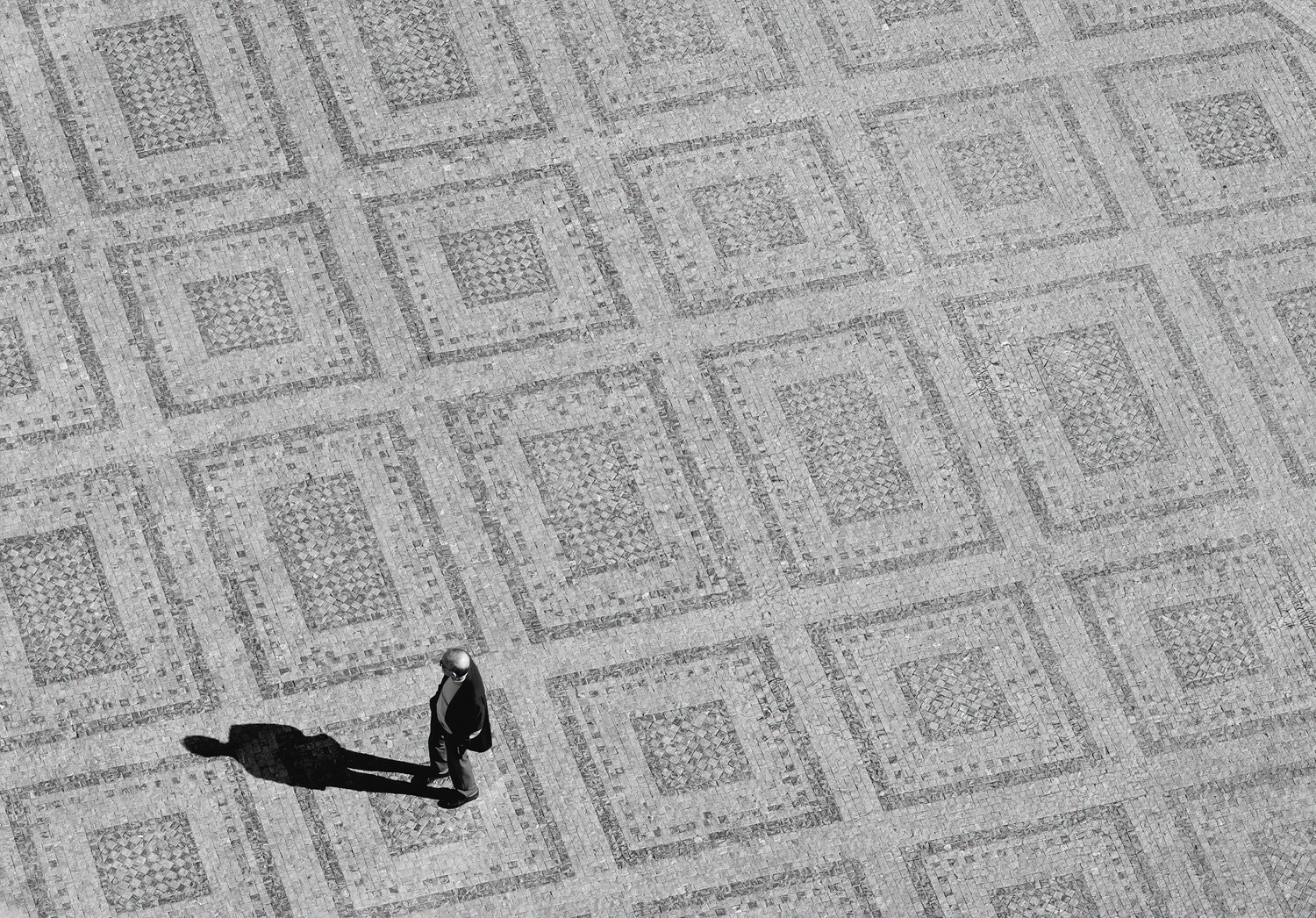 Lonely man and his shadow