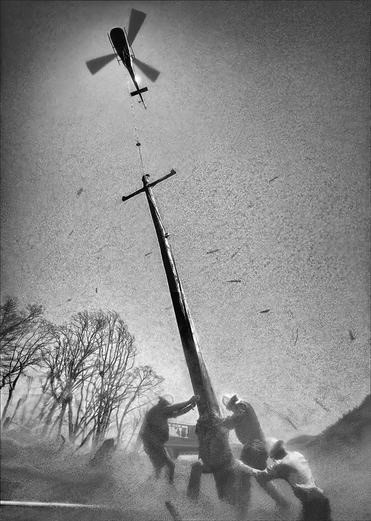 PG&E Power Pole crew - Sierra Nevada, CA